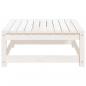 Preview: Gartenhocker Weiß 70x70x30 cm Massivholz Kiefer