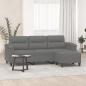 Preview: ARDEBO.de - 3-Sitzer-Sofa mit Hocker Dunkelgrau 180 cm Mikrofasergewebe