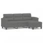 Preview: 3-Sitzer-Sofa mit Hocker Dunkelgrau 180 cm Mikrofasergewebe