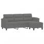 Preview: 3-Sitzer-Sofa mit Hocker Dunkelgrau 180 cm Mikrofasergewebe