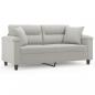 Preview: 2-Sitzer-Sofa mit Kissen Hellgrau 140 cm Mikrofasergewebe