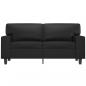 Preview: 2-Sitzer-Sofa Schwarz 120 cm Kunstleder