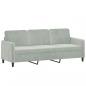 Preview: 3-Sitzer-Sofa Hellgrau 180 cm Samt
