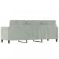 Preview: 3-Sitzer-Sofa Hellgrau 180 cm Samt