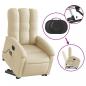 Preview: Elektrischer Massagesessel mit Aufstehhilfe Creme Stoff