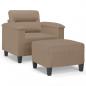 Preview: Sessel mit Hocker Cappuccino-Braun 60 cm Kunstleder