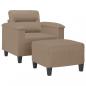 Preview: Sessel mit Hocker Cappuccino-Braun 60 cm Kunstleder