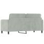 Preview: 2-Sitzer-Sofa Hellgrau 140 cm Samt