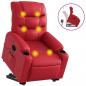 Preview: Massagesessel mit Aufstehhilfe Rot Kunstleder