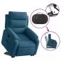 Preview: Relaxsessel mit Aufstehhilfe Blau Samt