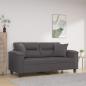 Preview: ARDEBO.de - 2-Sitzer-Sofa mit Zierkissen Grau 140 cm Kunstleder