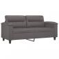 Preview: 2-Sitzer-Sofa mit Zierkissen Grau 140 cm Kunstleder