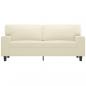 Preview: 2-Sitzer-Sofa Creme 140 cm Kunstleder