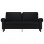 Preview: 2-Sitzer-Sofa Schwarz 140 cm Kunstleder