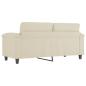 Preview: 2-Sitzer-Sofa Creme 140 cm Kunstleder
