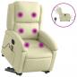 Preview: Massagesessel mit Aufstehhilfe Elektrisch Creme Echtleder