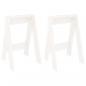 Preview: Hocker 2 Stk. Weiß 40x40x60 cm Massivholz Kiefer