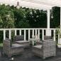 Preview: ARDEBO.de - 4-tlg. Garten-Lounge-Set mit Kissen Poly Rattan Grau