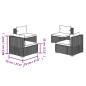 Preview: 4-tlg. Garten-Lounge-Set mit Kissen Poly Rattan Grau