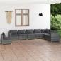 Preview: ARDEBO.de - 8-tlg. Garten-Lounge-Set mit Kissen Poly Rattan Grau