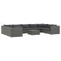 Preview: 10-tlg. Garten-Lounge-Set mit Kissen Poly Rattan Grau