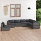 Preview: ARDEBO.de - 7-tlg. Garten-Lounge-Set mit Kissen Poly Rattan Grau