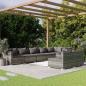 Preview: ARDEBO.de - 8-tlg. Garten-Lounge-Set mit Kissen Grau Poly Rattan