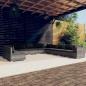 Preview: ARDEBO.de - 11-tlg. Garten-Lounge-Set mit Kissen Grau Poly Rattan