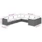 Preview: 8-tlg. Garten-Lounge-Set mit Kissen Poly Rattan Grau