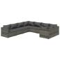 Preview: 8-tlg. Garten-Lounge-Set mit Kissen Poly Rattan Grau