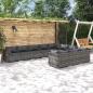 Preview: ARDEBO.de - 10-tlg. Garten-Lounge-Set mit Kissen Poly Rattan Grau