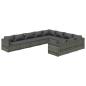 Preview: 10-tlg. Garten-Lounge-Set mit Kissen Poly Rattan Grau