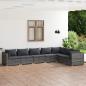 Preview: ARDEBO.de - 7-tlg. Garten-Lounge-Set mit Kissen Poly Rattan Grau