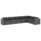 Preview: 7-tlg. Garten-Lounge-Set mit Kissen Poly Rattan Grau