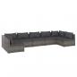 Preview: 7-tlg. Garten-Lounge-Set mit Kissen Poly Rattan Grau