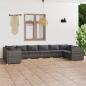 Preview: ARDEBO.de - 10-tlg. Garten-Lounge-Set mit Kissen Poly Rattan Grau