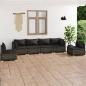 Preview: ARDEBO.de - 6-tlg. Garten-Lounge-Set mit Kissen Poly Rattan Grau