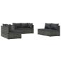 Preview: 6-tlg. Garten-Lounge-Set mit Kissen Poly Rattan Grau