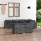 Preview: ARDEBO.de - 7-tlg. Garten-Lounge-Set mit Kissen Grau Poly Rattan