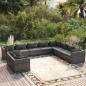 Preview: ARDEBO.de - 10-tlg. Garten-Lounge-Set mit Kissen Grau Poly Rattan