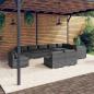 Preview: ARDEBO.de - 10-tlg. Garten-Lounge-Set mit Kissen Poly Rattan Grau
