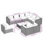 Preview: 10-tlg. Garten-Lounge-Set mit Kissen Poly Rattan Grau