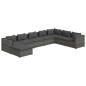 Preview: 8-tlg. Garten-Lounge-Set mit Kissen Poly Rattan Grau