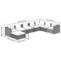 Preview: 8-tlg. Garten-Lounge-Set mit Kissen Poly Rattan Grau