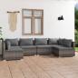 Preview: ARDEBO.de - 6-tlg. Garten-Lounge-Set mit Kissen Poly Rattan Grau