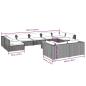 Preview: 10-tlg. Garten-Lounge-Set mit Kissen Grau Poly Rattan