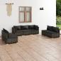 Preview: ARDEBO.de - 7-tlg. Garten-Lounge-Set mit Kissen Poly Rattan Grau