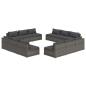 Preview: 12-tlg. Garten-Lounge-Set mit Kissen Poly Rattan Grau