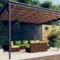 Preview: ARDEBO.de - 9-tlg. Garten-Lounge-Set mit Kissen Braun Poly Rattan