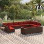 Preview: ARDEBO.de - 13-tlg. Garten-Lounge-Set mit Kissen Braun Poly Rattan